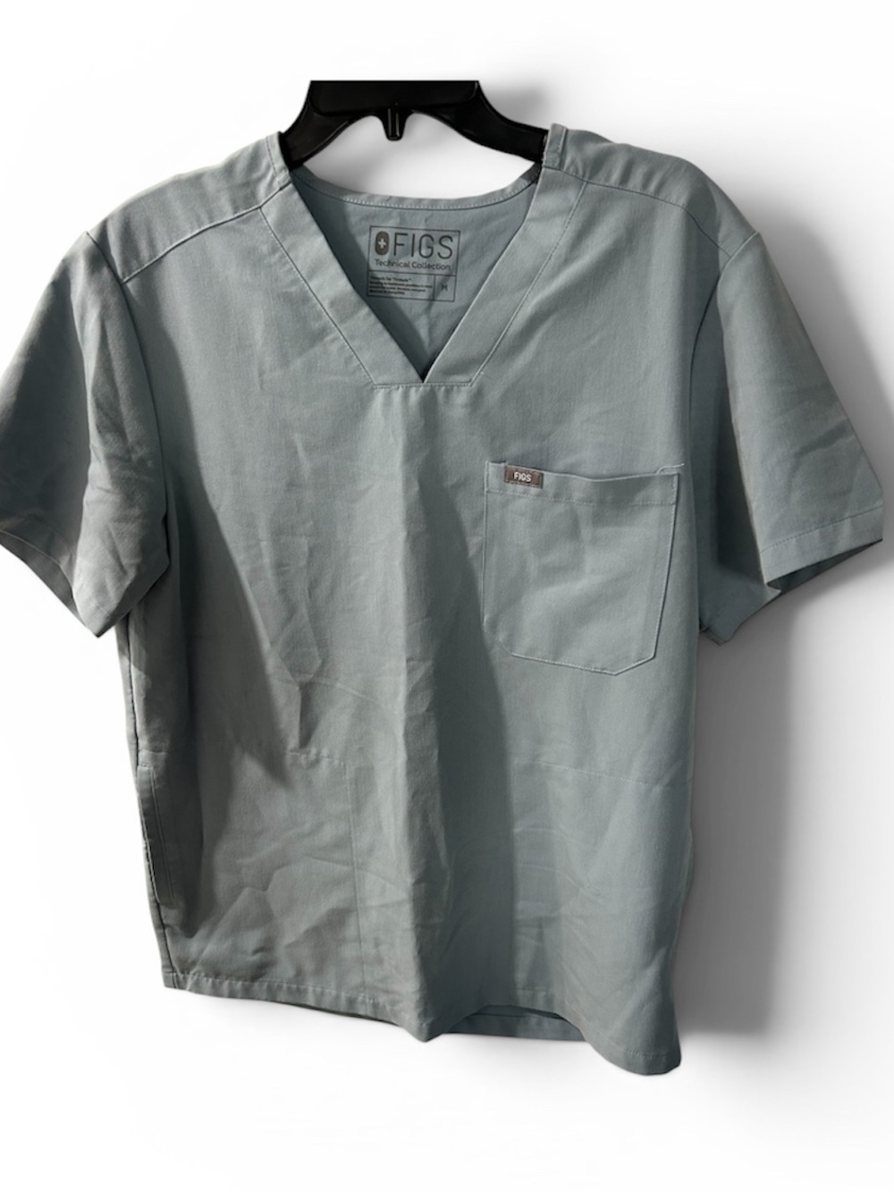 FIGS Womens V-Neck Light Blue Scrub Top